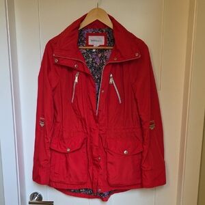 BCBGeneration Red Utility Jacket with Floral Lining